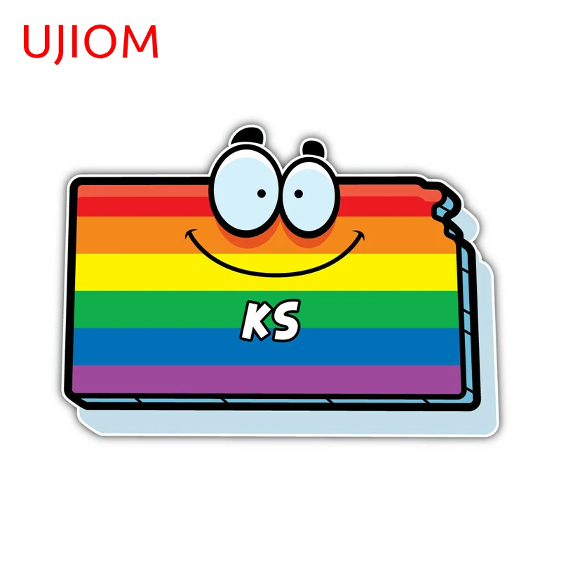 UJIOM Smiley Map Rainbow LGBT Flag Wall Sticker Fashion Novelty Sunscreen Vinyl Decal Interesting Kitchen Murals Decoration - view 2