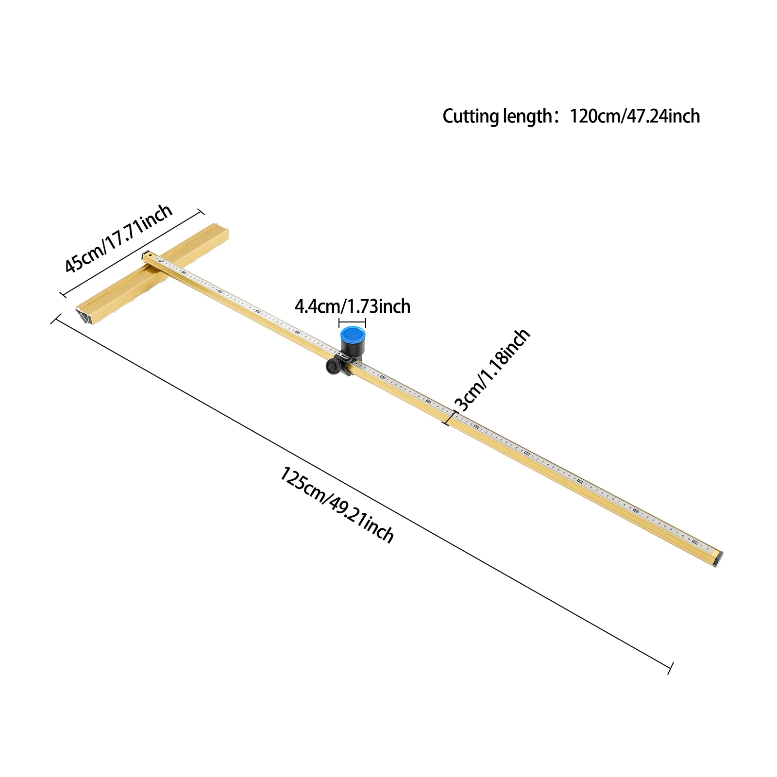 

Yellow 17.72*49.2in Manual Tile Cutting Tool, Manual Tile Cutter, Portable Tile Cutter 47.24in Cutting Length for Construction