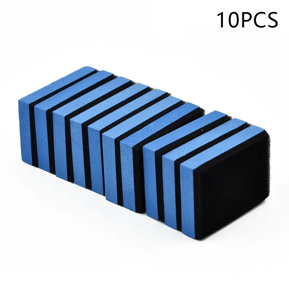 

10pcs Car Ceramic Coating Sponge Glass Wax Coat Applicator Polishing Pads Blue + Black Easy To Scrub Parts