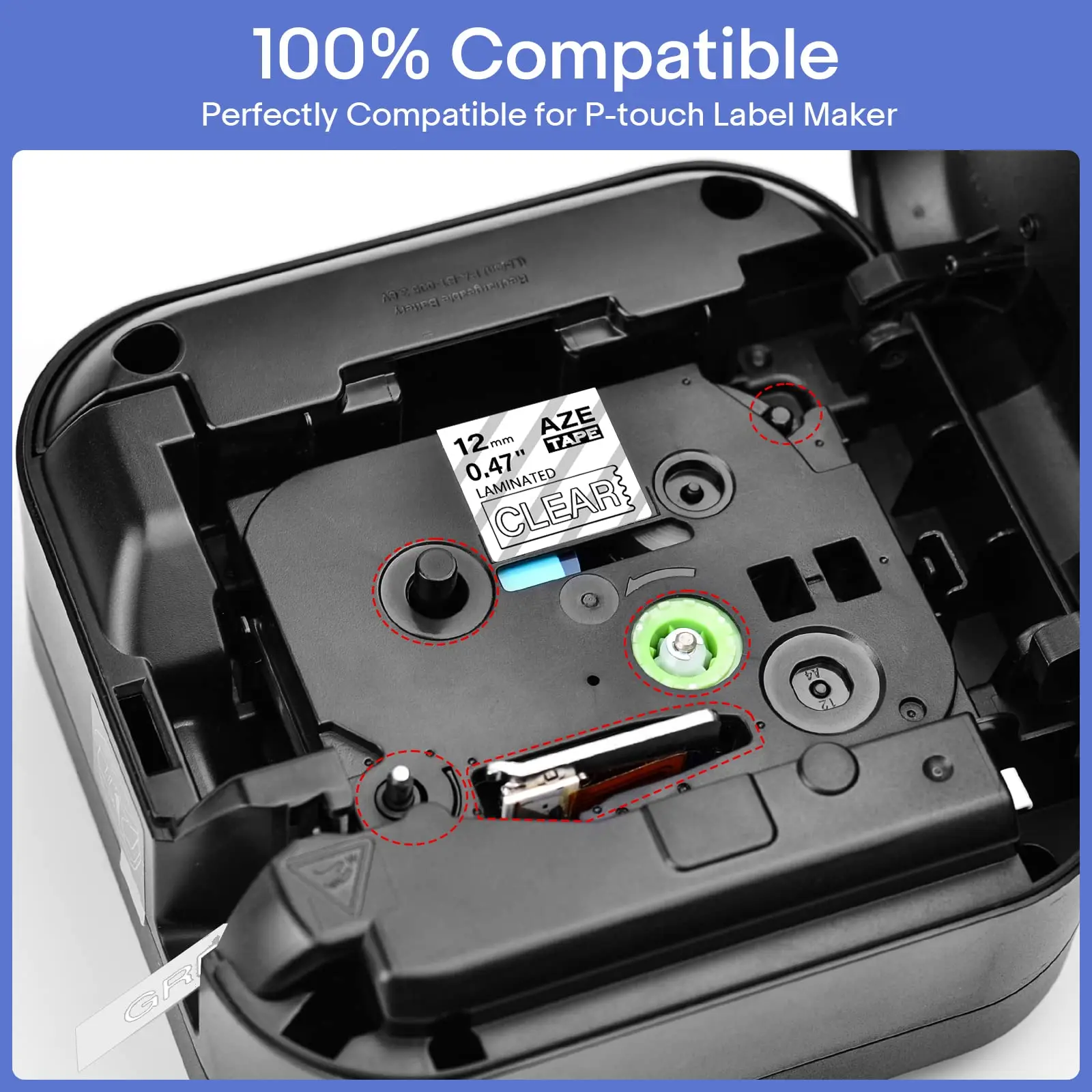 10PK White on Clear Label Tape Compatible for Brother TZ TZE-135 145 P-Touch Label Printers 12/18/24mm Standard Laminated Ribbon