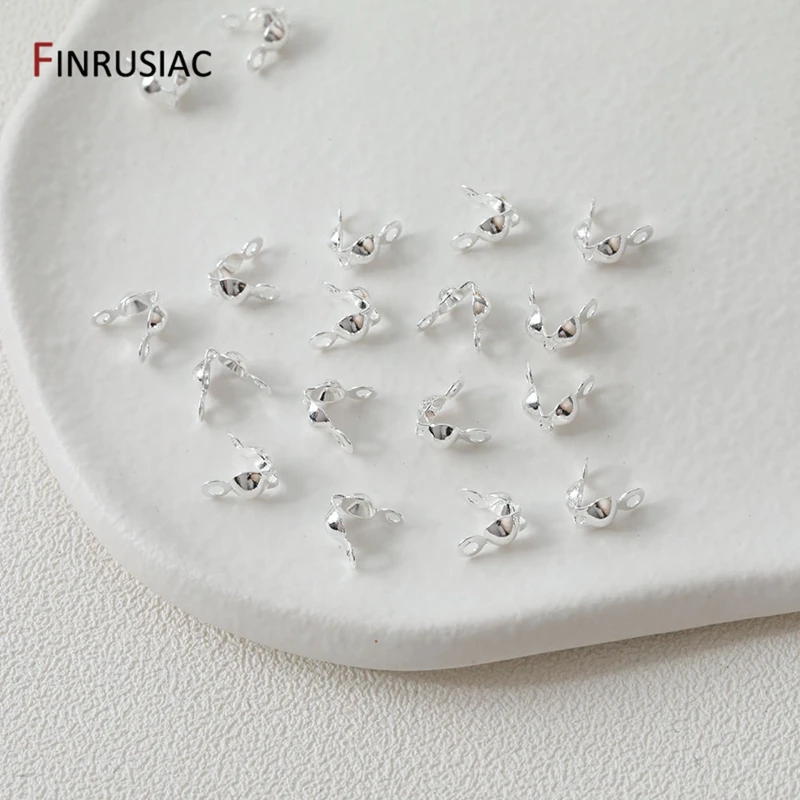 3mm/4mm 14K vergoldetes Messing Calotte Crimp Bead Tips Knotenabdeckungen Clamshell Fold-Over Bead Tips für DIY Schmuckherstellung Zubehör – Detail 23