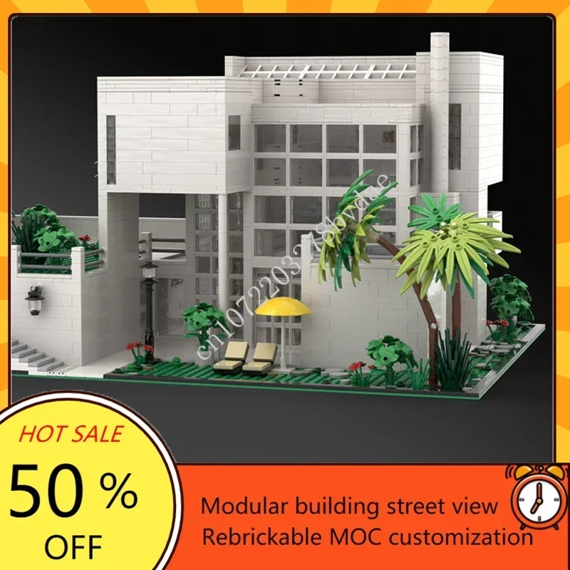 4066 Stuks Giovannitti Huis Van Richard Meier Modulaire Moc Creatieve Straatbeeld Model Bouwstenen Onderwijs Assemblage Speelgoed Geschenken