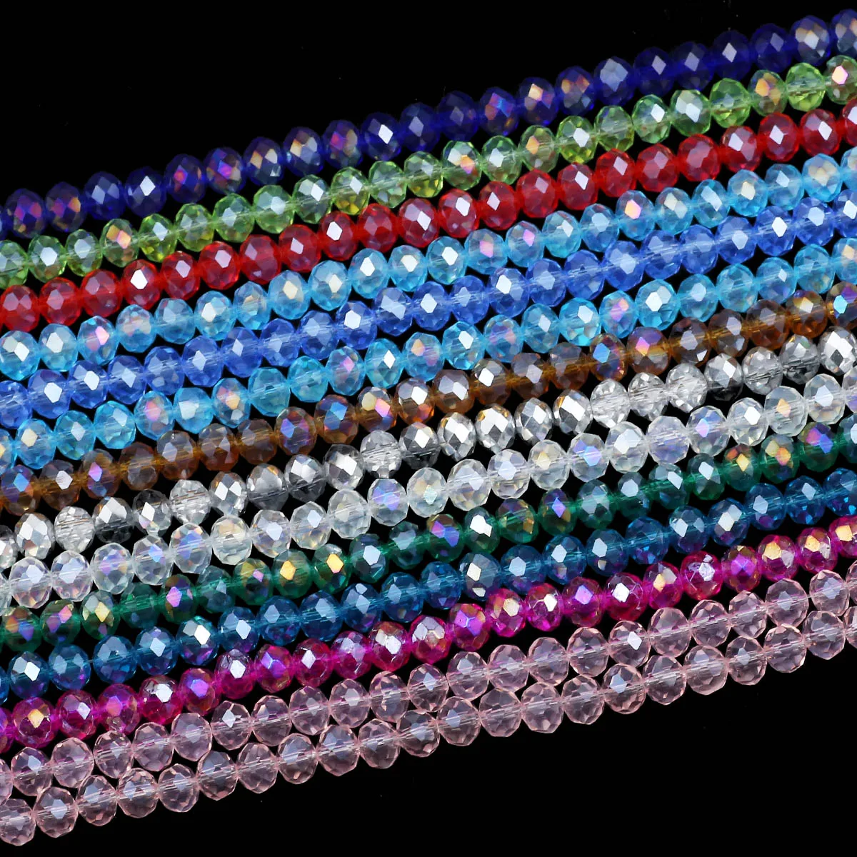 50pcs 8mm Austrian Bicone Crystal Beads For Jewelry Making DIY Bracelets Accessories Multicolor Faceted Glass Spacer Beads