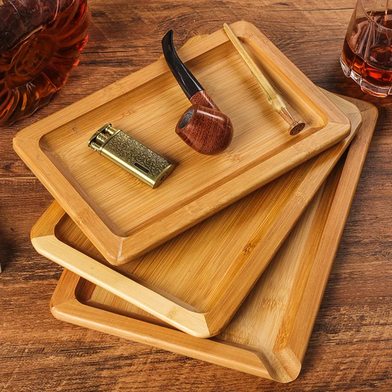 Multifunctional Bamboo Wooden Tobacco Cone Holder Portable Herb Rolling Tray Cigarettes Accessories