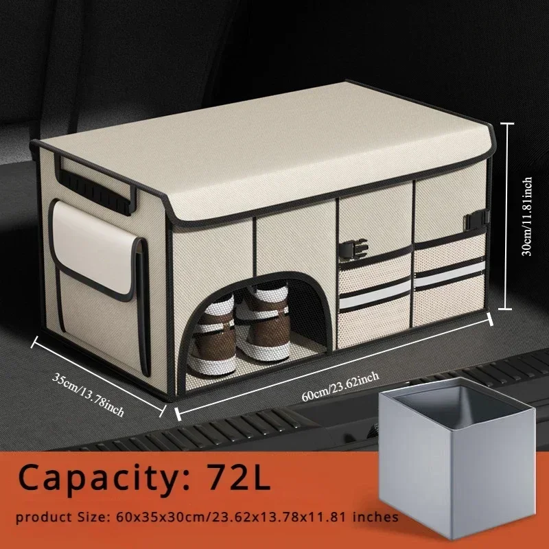 

Car Trunk Storage Box Multi-compartments Organizer Bag Anti Slip Foldable Cargo Stowing Tidying Organizer car Interior accessory