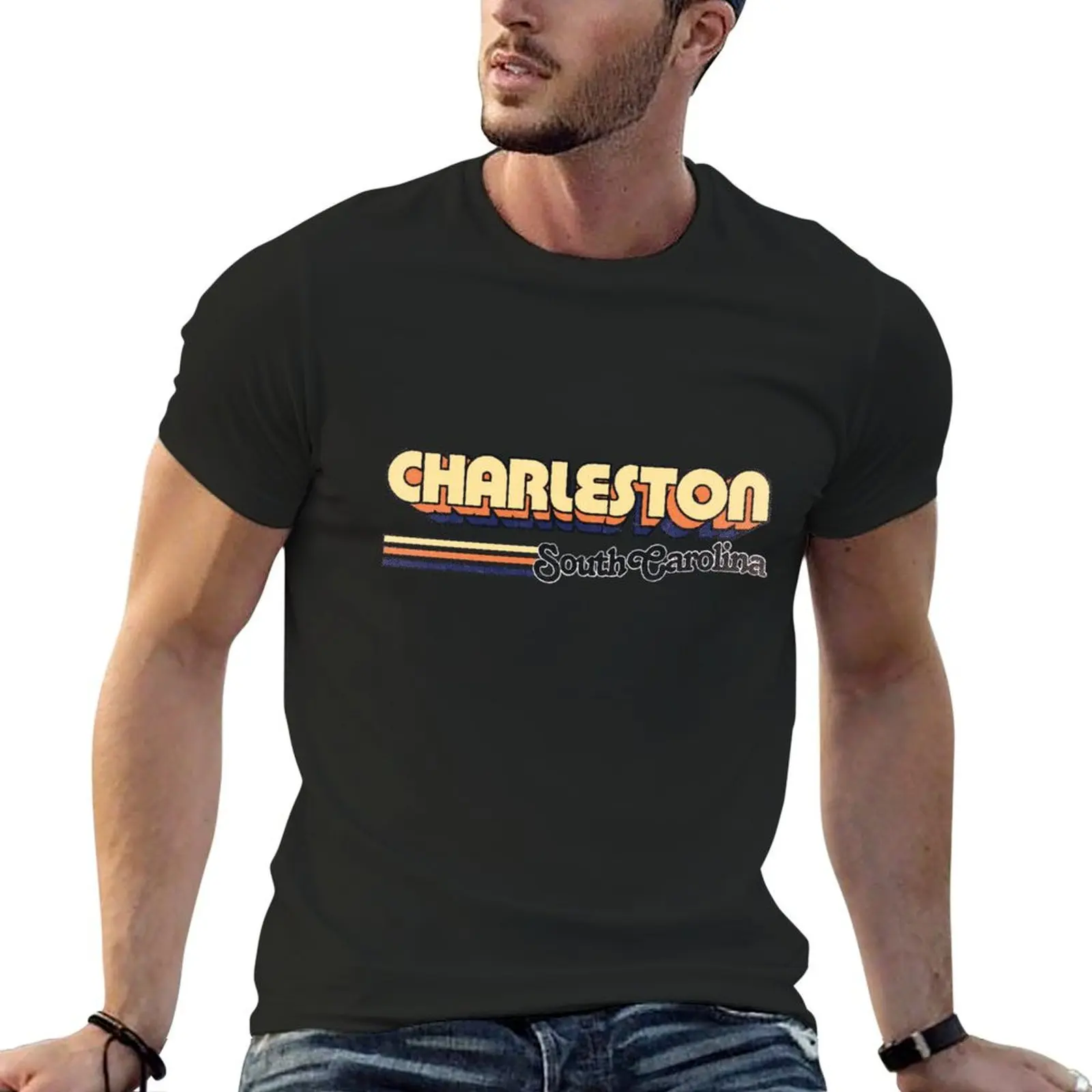 

Charleston, SC City Stripes T-Shirt funny gifts Personalized t-shirt black t shirts for men