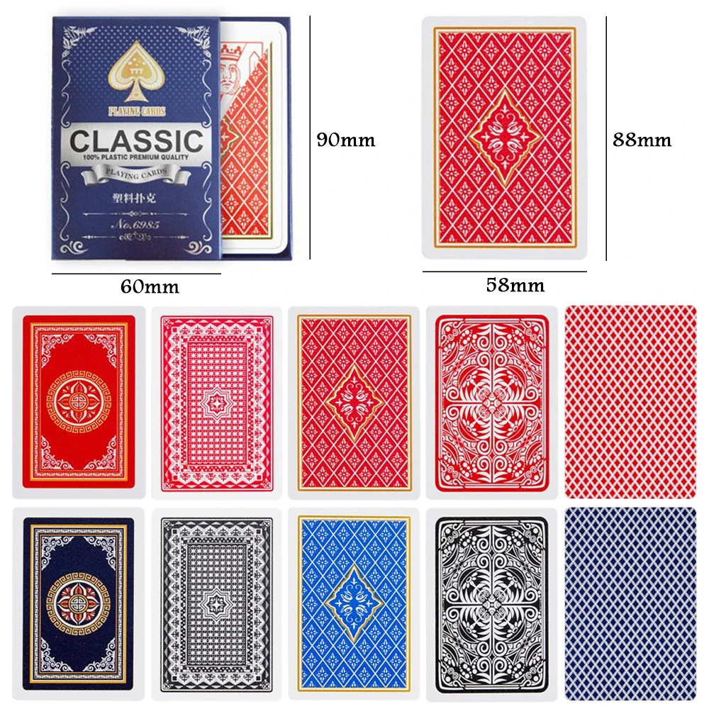 أوراق اللعب البلاستيكية الضيقة الجديدة سميكة 30 الحرير PVC متجمد بوكر مقاوم للماء خط كبير منضدية لعبة أوراق اللعب