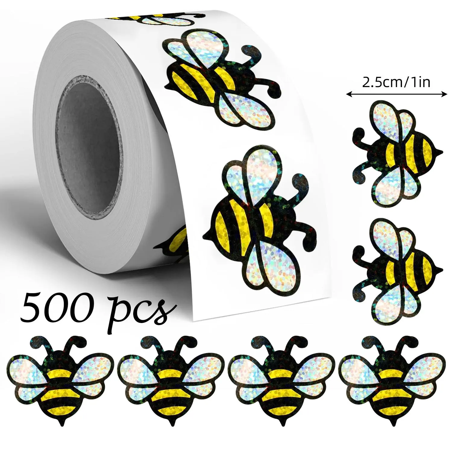 500pcs Roll Stickers Little Bee Anime Cute Stickers Kawaii Charizard Round Seal Stickers Rolls Stickers Graffiti Luggage Gifts