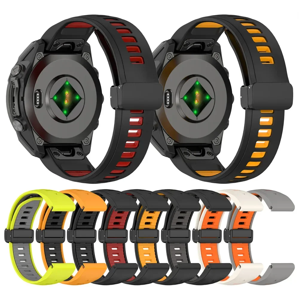 

20mm Silicone Dual Colors Watch Band Bracelet For Garmin fenix 8 43MM / Fenix 5S 6S 7S Watch Strap Soft Wristband Waterproof Bel