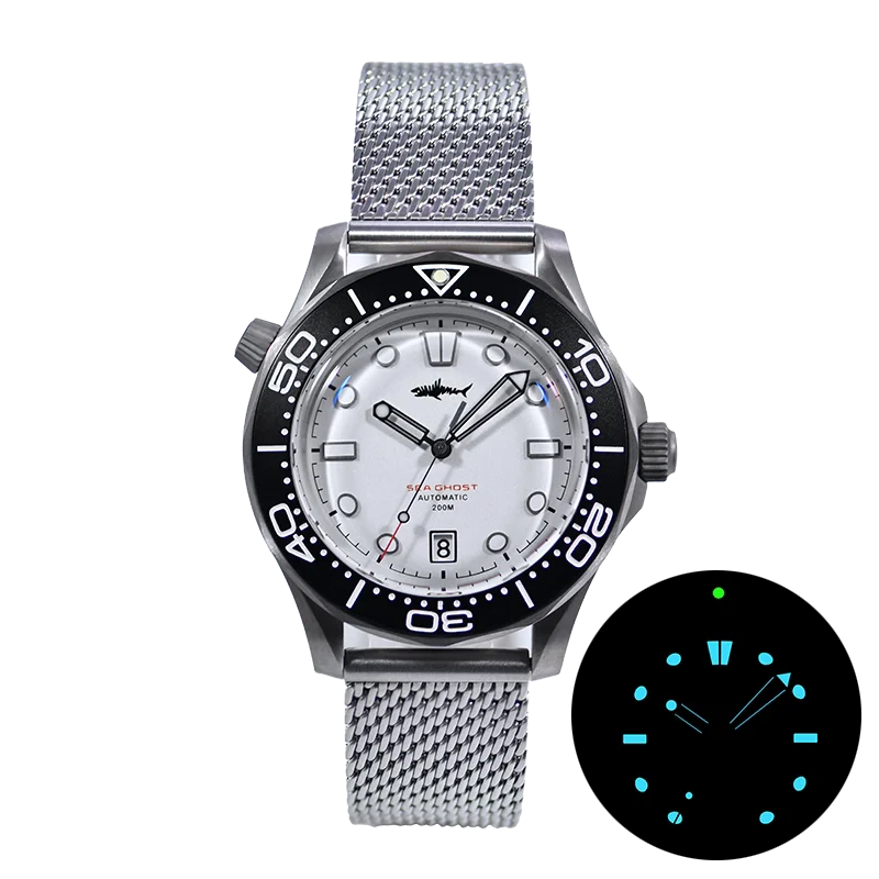 Heimdallr Titanium Horloge Zee Ghost V2 Nttd Nh35 Beweging Datum C3 Lume Saffier Crystal 20bar Automatisch Mechanisch Duikhorloge Heren - afbeelding 1