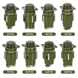Y21M Series Fast Buckle Aviation Fixed Type Industrie Connector Plug Socket Male Female  2/3/4/5/7/10/14/16 Pin Army Green