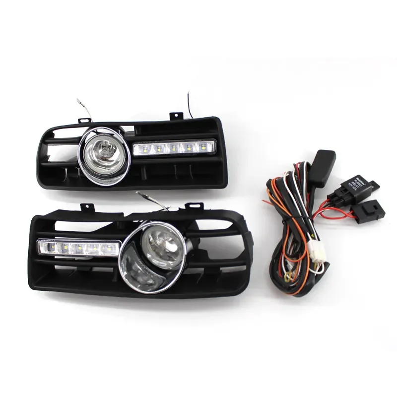 For VW Golf 4 MK4 Modified Fog Lamp LED Daytime Running Light Grille Kit Under Mesh Grille Car Styling Accessory