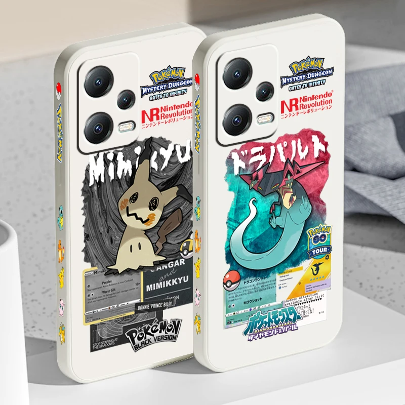 Funda de Pokémon Mimikyu Dragapult Liquid, cuerda izquierda para Xiaomi Redmi Note 13, 12, 12S, 12R, 11, 11T, 11S, 10, 10S Pro Plus, 5G