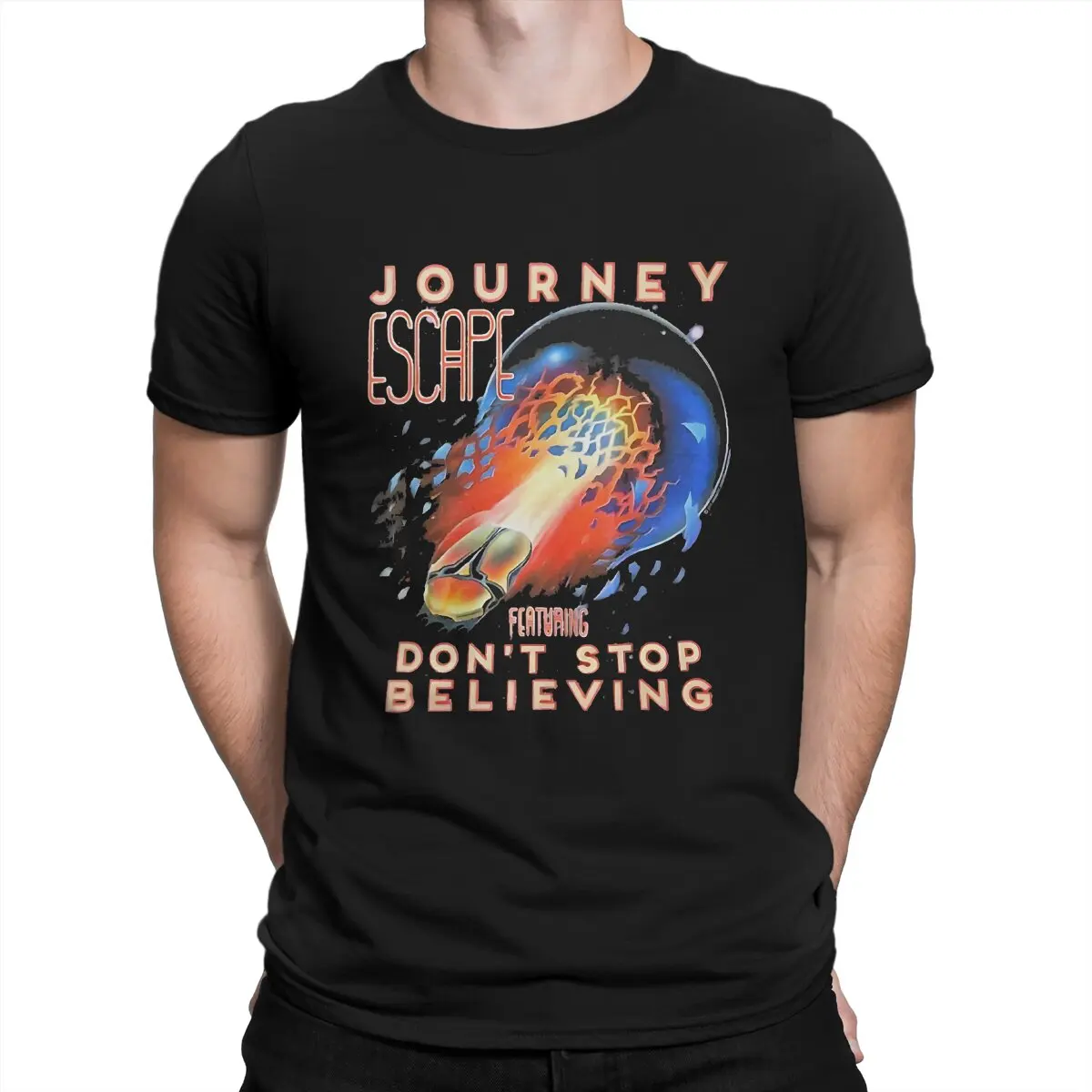 Escape Journey Legendaris Men T Shirts Journey The Band Creative Tee Shirt Short Sleeve Round Neck T-Shirts 100% Cotton Summer