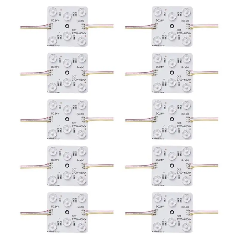 ABVG-CCT LED Module Light 10Pcs 24V Dimmable 3 Color Diffuse For Ceiling Ad Advertising Light Box Signboard Backlight