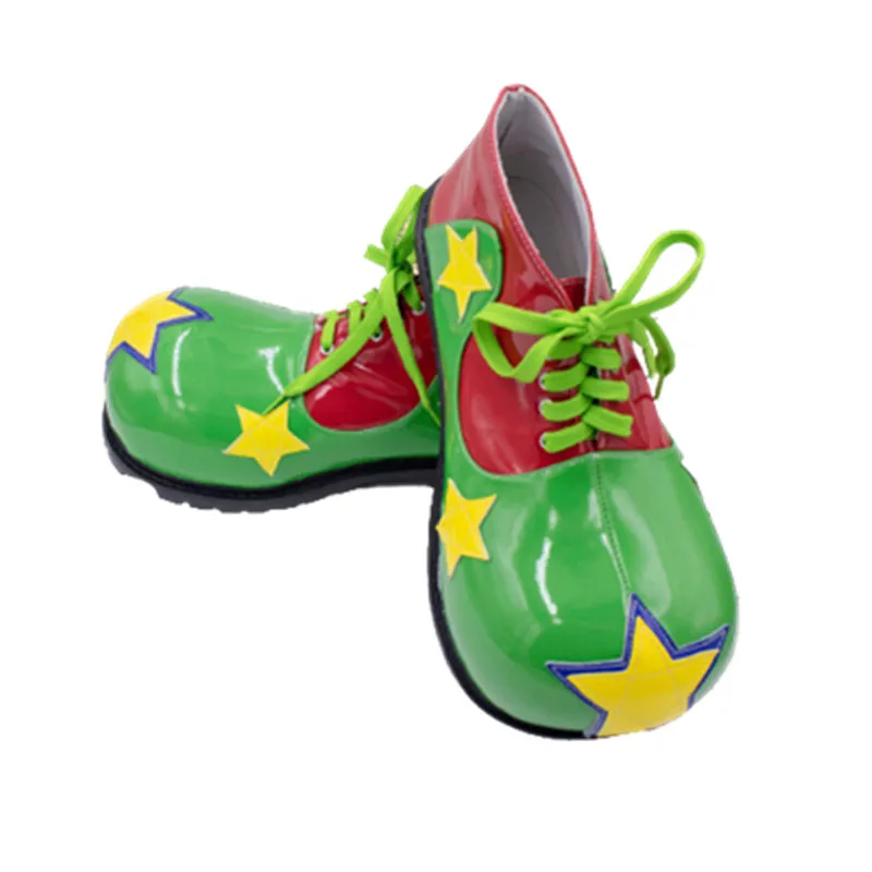 

34cm Green Big-head Clown Shoes Adult Men Joker Cosplay Boots Funny Masquerade Party Favors Halloween Accessories