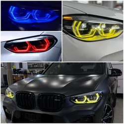 CSL Yellow Angel Eyes DRL Boards For 2019-2021 BMW X3 X3M F97 G01 X4 X4M G02 Adaptive Headlight Daytime Running Light Blue Red