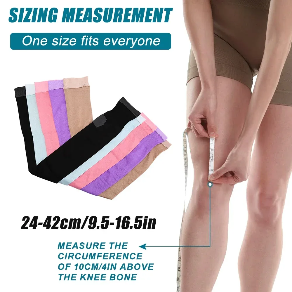 1 Pair 420D Women Compression Socks, Slim Sleeping Leg Warmer Burn Fat Thin Stockings