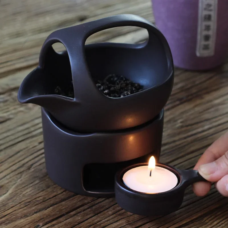 YXY Japanese Retro Tea Warmer Stove Ceramics Candle Heating Holder 3 in 1 Essential Oil Incense Burner Kung Fu Tea Roaster