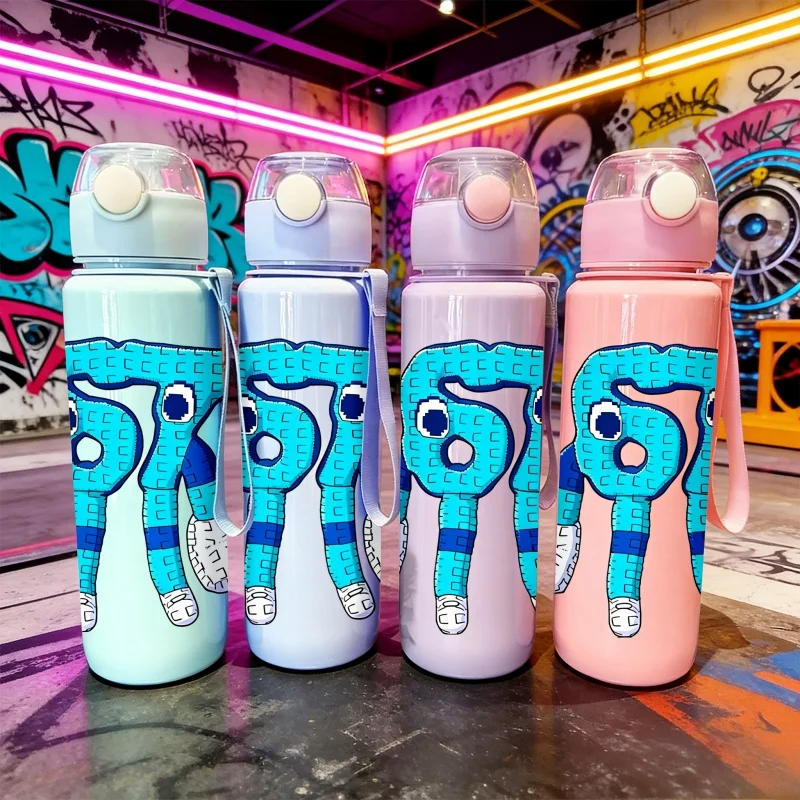 

Чашка для воды с 3D-принтом и номером 67 с мультяшным узором, 700 мл, бутылка для воды, подарок на день рождения, устойчивый к выцветанию, соломинкой и ручкой, ПК без BPA