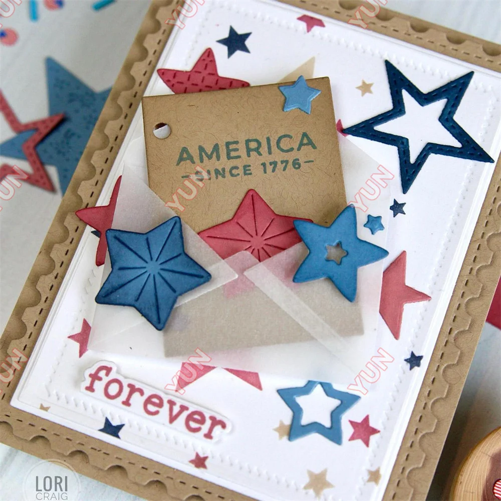 Canadian Flag Star Model Metal Cutting Dies Scrapbooking Diary Decoration Stencil Embossing Template DIY Greeting Card Handmade