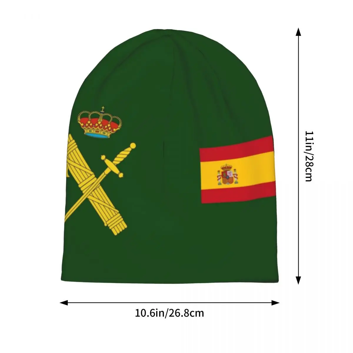 Customization Flag Of Spain Plus Emblem Civil Guard Skullies Beanies Hat Spanish Vintage Unisex Street Caps Warm Multifunction