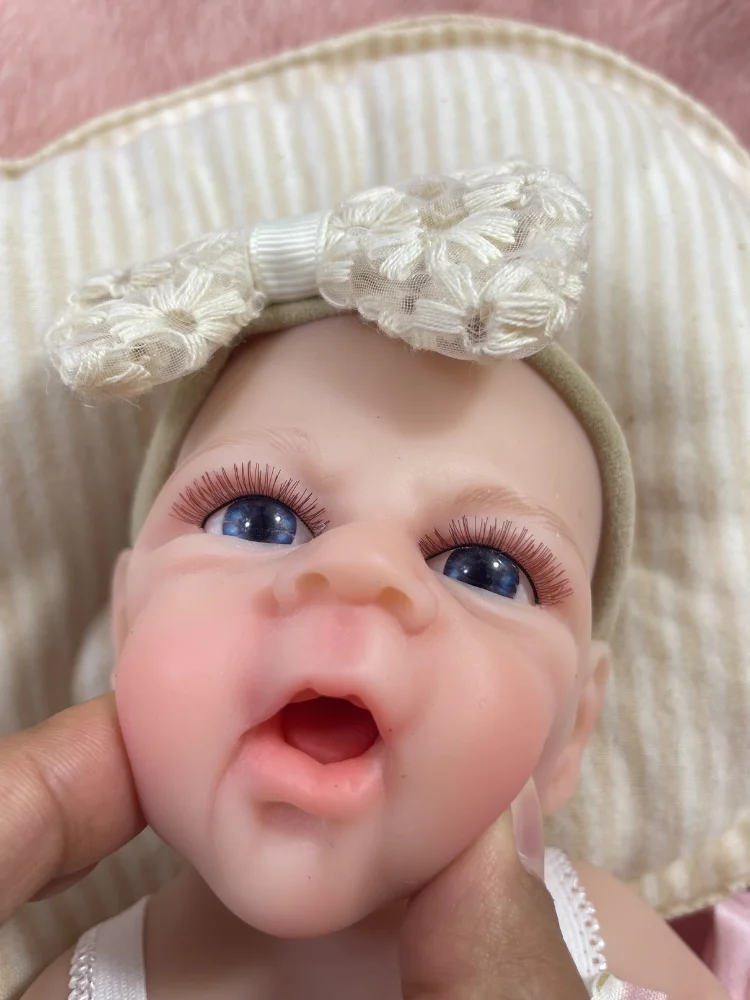 13-calowa lalka reborn Elijah z pełnym otwieranym pyszczkiem, wykonana w całości z miękkiego, elastycznego silikonu, lalka dziewczynka, prezent na urodziny, Boże Narodzenie