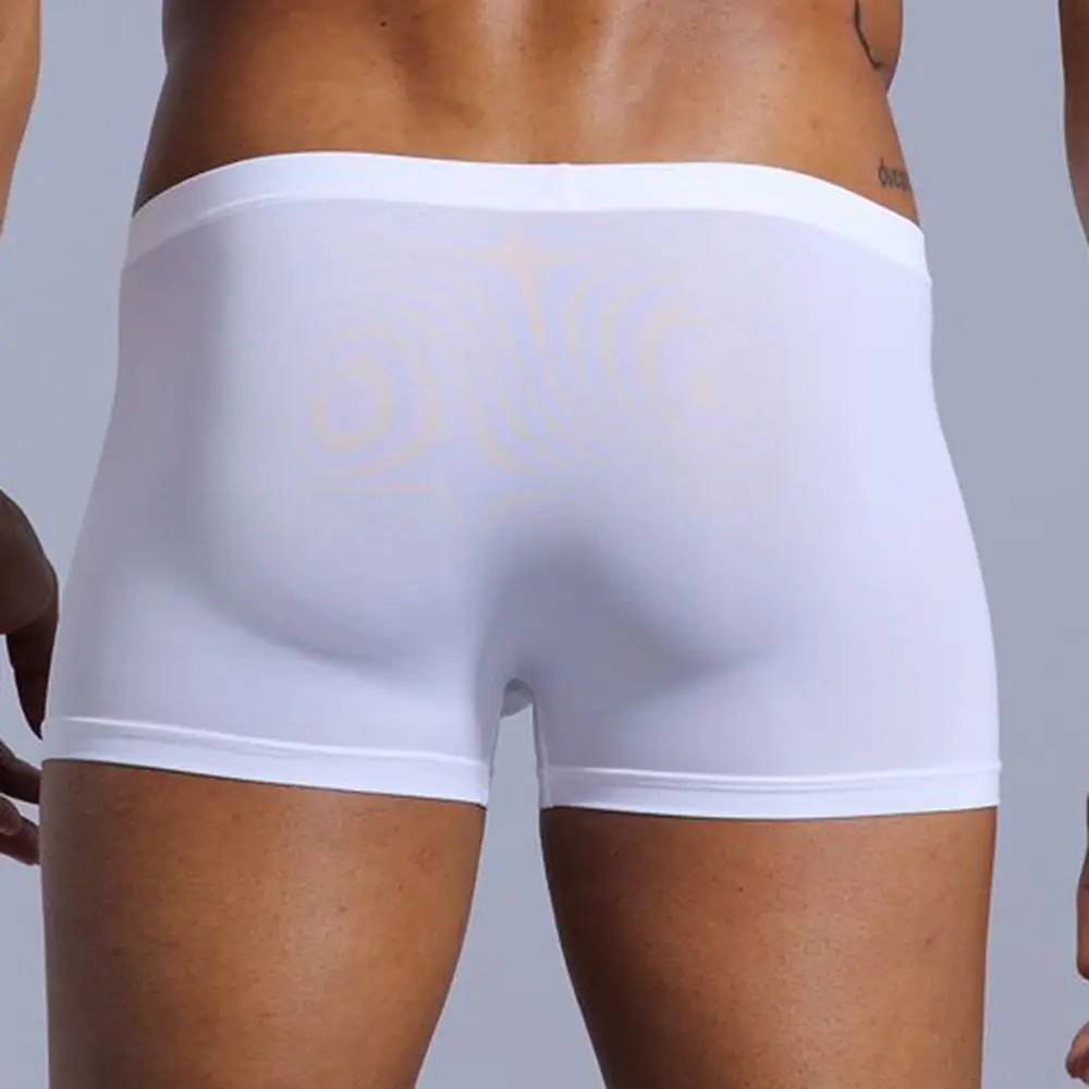 Man Underpants Boxershorts Ice Silk Cool Men Boxer Trunk Underwear Men’s Panties Pajama Shorts Loungewear Arrow Pants