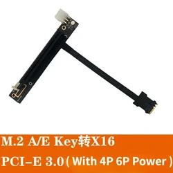 PCIe 3.0 M.2 WiFi A/E Key NGFF To X16 Graphics Card Mining Extension Cable Multi-Cards PCI-E Riser GPU Video Cards Adapter Cable
