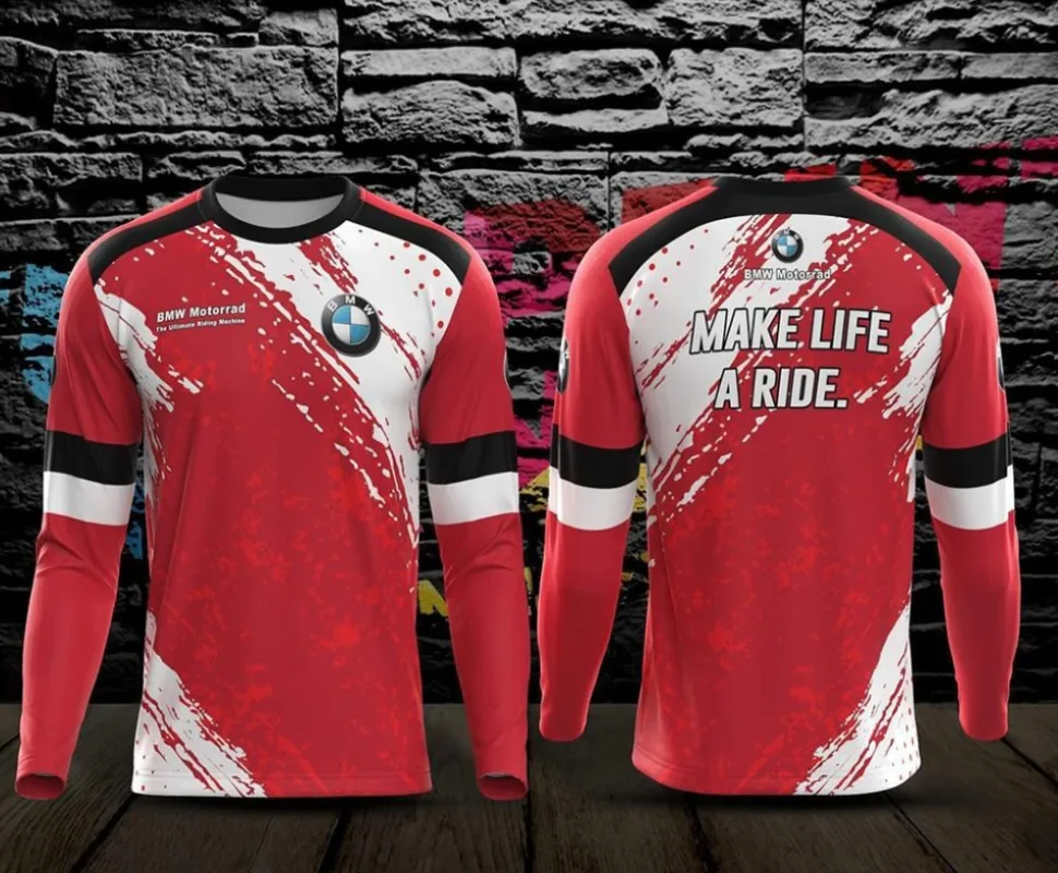 

Лето 2022, мужская быстросохнущая футболка с длинным рукавом для мотоцикла BMW, велосипедный костюм, гоночный костюм с коротким рукавом, повседневная дышащая мода