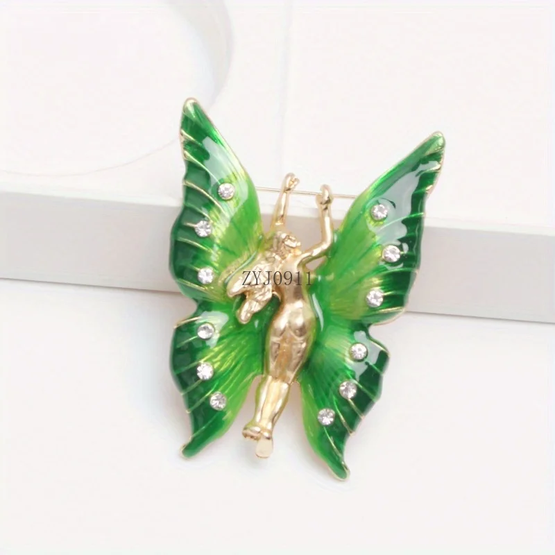 *Vintage grüne Schmetterlings-Brosche für Damen, luxuriöse Anstecknadel, exquisite Palast-Stil-Abzeichen-Corsage