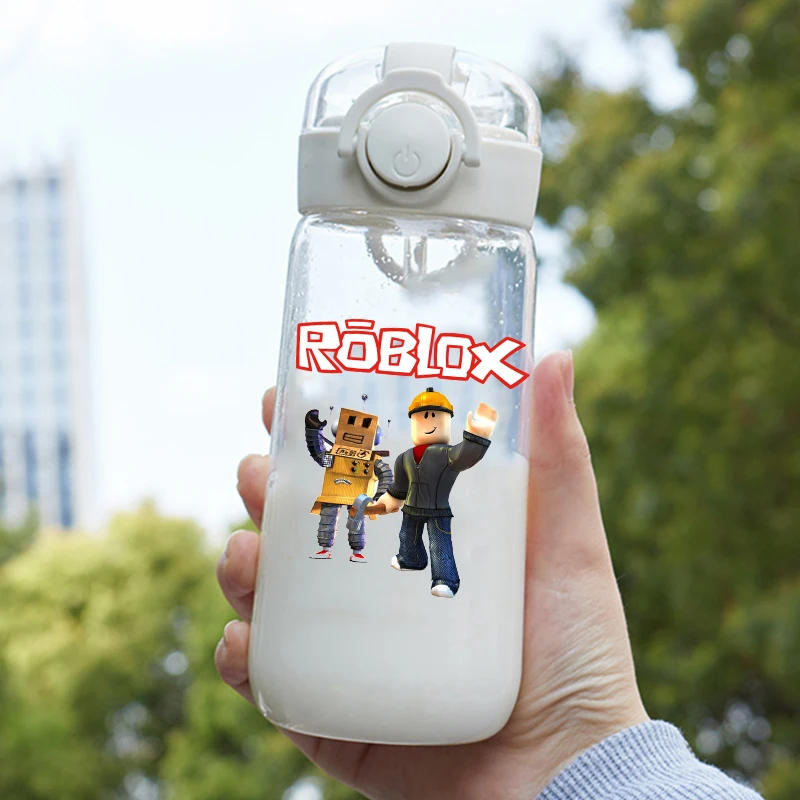 Бутылки для воды Roblox с соломинкой для детей, спортивная чашка для воды на открытом воздухе, мультяшная игровая фигурка, бутылка для воды с принтом, подарки на день рождения для детей