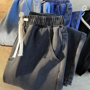 Männliche und weibliche koreanische Retro -Jeans, Herbst- und Wintermodelle, gepolstert und verdickt, locker, gerade, breite Beine, Freizeithosen 10 Hauptverkauf Calca Jeans 90 männlich - №10