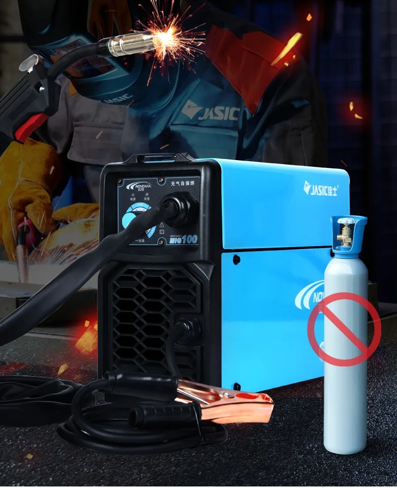 

Gas free secondary protection welding machine electric welding machine household 220V Mini mig100 gas free protection welding ma