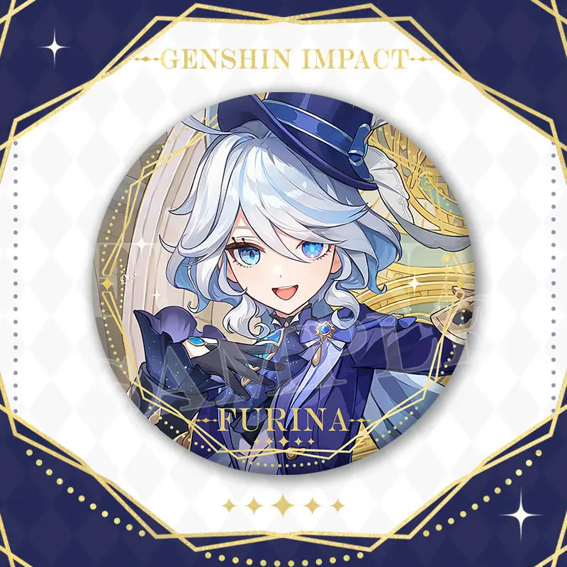 

Genshin Impact Large Double Flash Anime Badge Game Merchandise ACG Gift Student Brooch Backpack Pendant Collectible Accessory