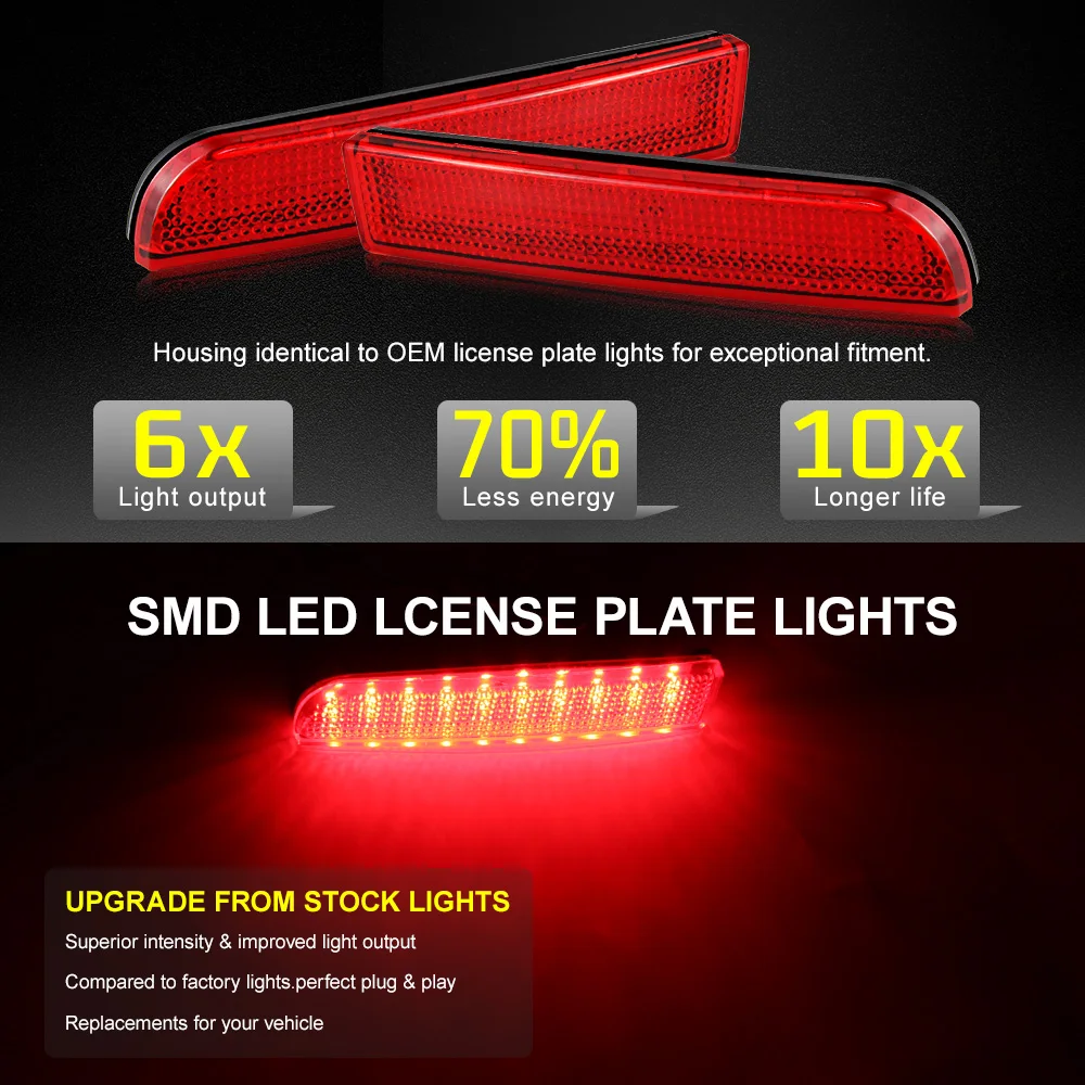 2pcs led Rear Bumper Reflector Light  For Mitsubishi Lancer 08-17  Evolution X 08-16 Outlander Sport/RVR/ASX 11-12 OEM:MR515740