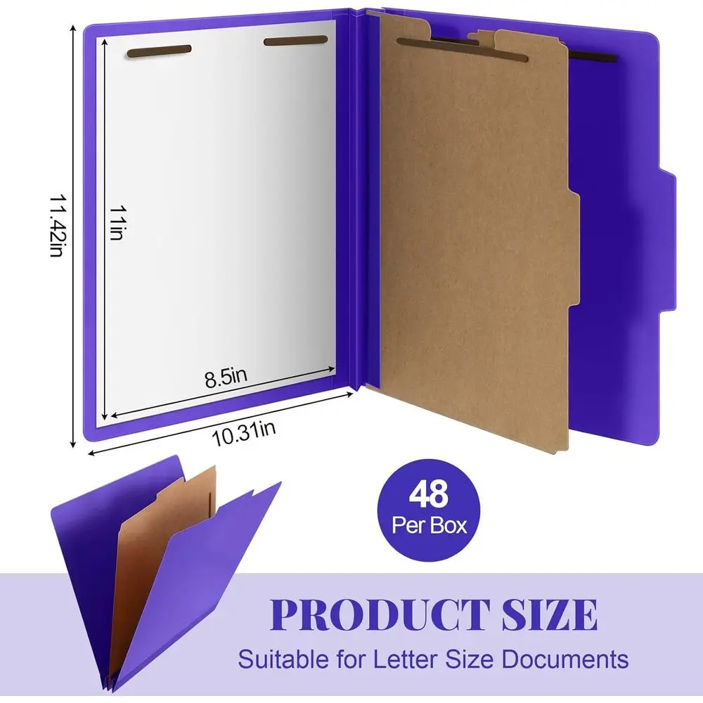 منظمات الملفات الموسعة باللون الأرجواني مع مشابك لثائق حجم الحروف، مثالية للمعلمين والرجال والمكاتب ودونات الكنيسة