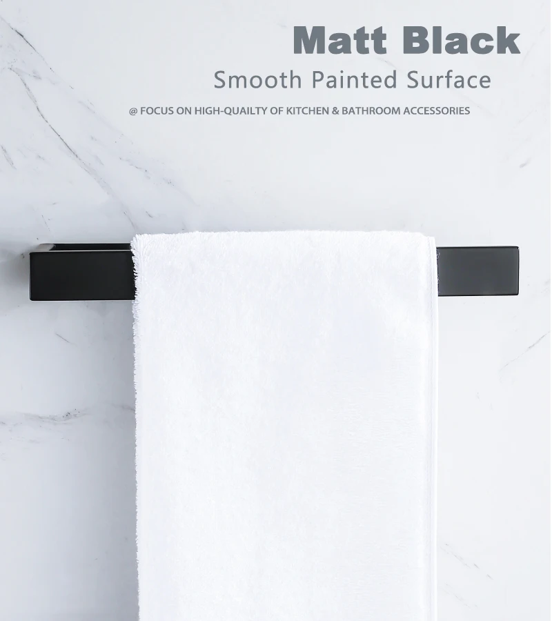 Selbstklebender Edelstahl Küchenrollenhalter Großer Taschentuchhalter Wandmontierter Badezimmer-Organizer Handtuchhalter Schwarz – Detail 6