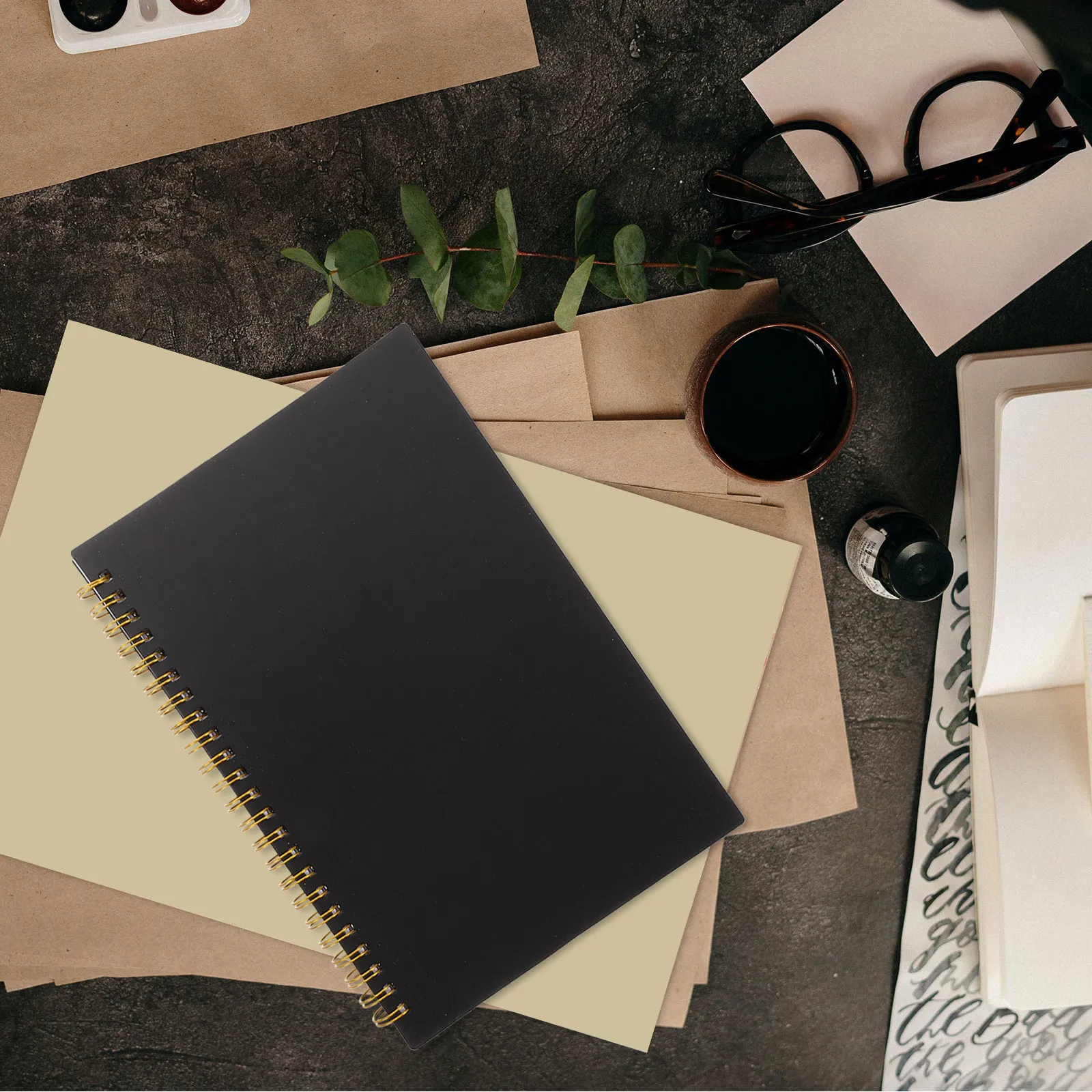 

2Pcs Business Accounting Ledger Notebook 60 Sheets Waterproof PP Cover Vertical Horizontal Grid Bookkeeping Record Journal