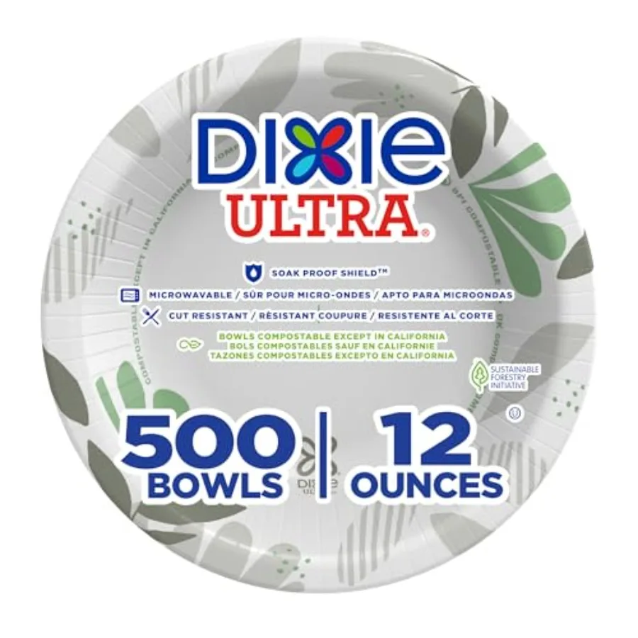 

Бумажные миски Dixie Ultra 12 унций, усиленные, от GP PRO Pathways Design, 500 штук, 125 одноразовых мисок в упаковке, 4 упаковки в коробке, размер S