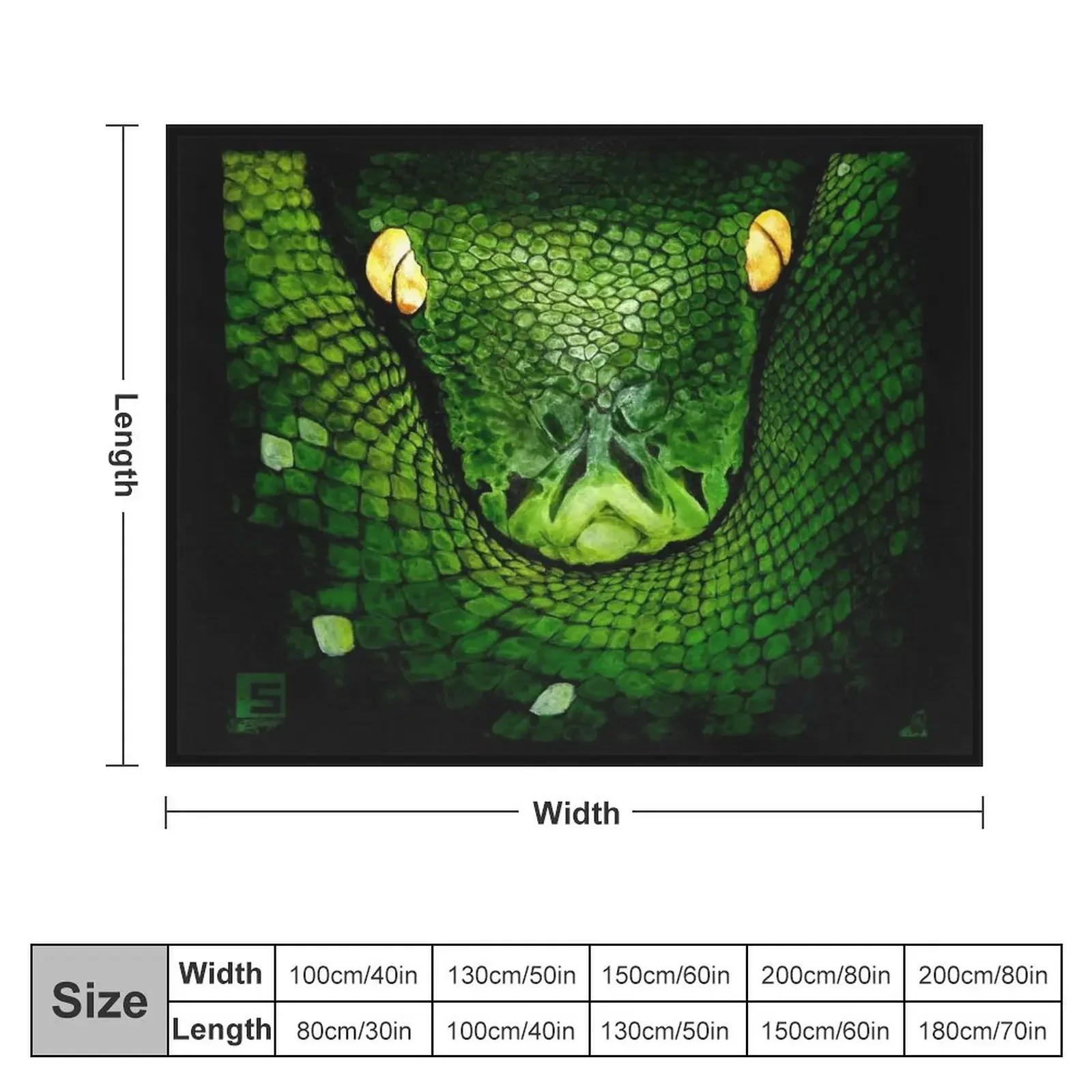 Green Tree Python (Morelia viridis) Throw Blanket Softest Large Blankets