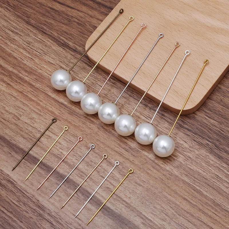 BoYuTe (50 Pieces/Lot)  50-70mm Length Metal Brass Lapel Pins Accessories Diy Hand Made Jewelry Materials