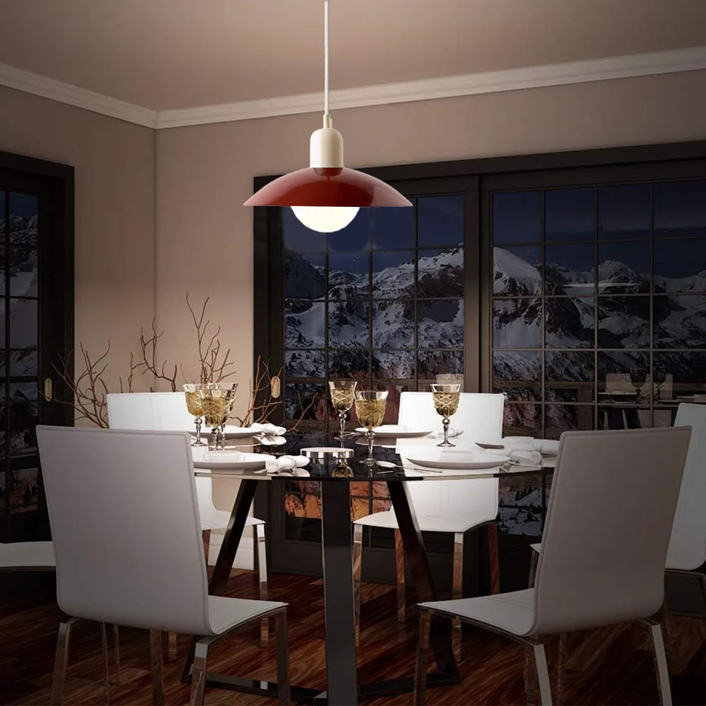 Ceiling Flying Saucer Light White Red Pendant Bar Restaurant Guest Room Bedroom Study Room Dining Table
