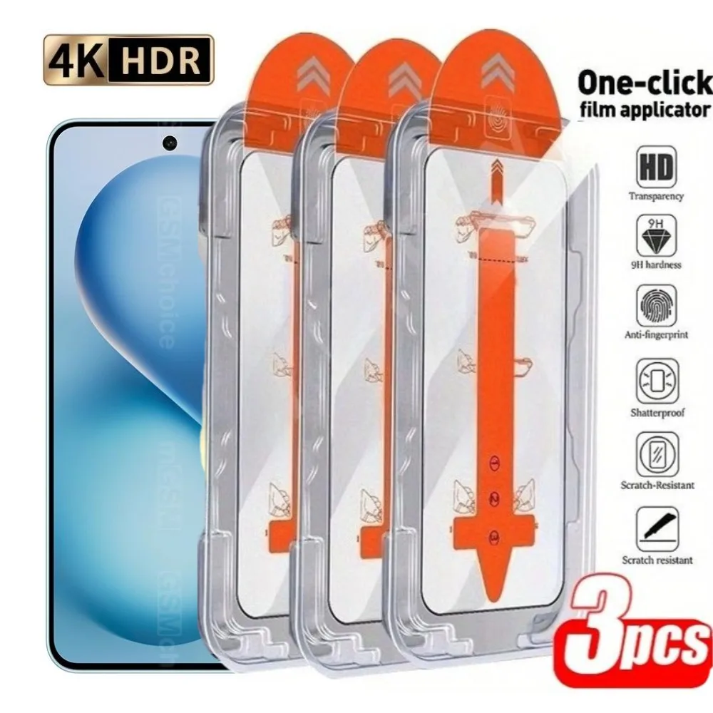 

3Pcs Full Coverage Screen Protector for Samsung S25 S23 S24 S21 Ultra S22 S23 S24 Plus S25 Edge S23 FE Dust Free Tempered Glass