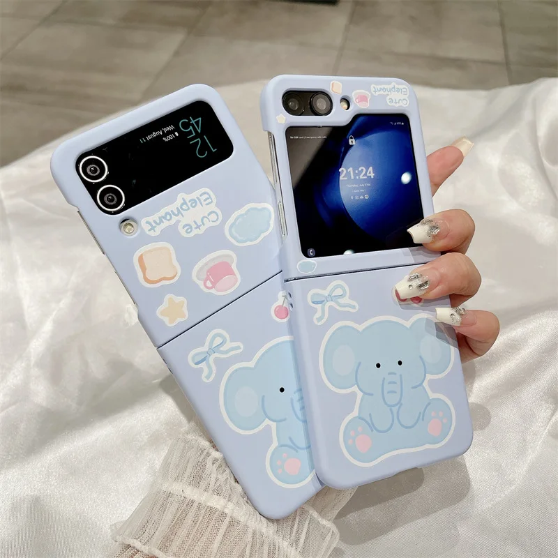 

Elephant Phone Case For Samsung Galaxy Z Flip 7 6 5 4 Protective Back Cover For ZFlip5 ZFlip6 ZFlip7 Case Shell