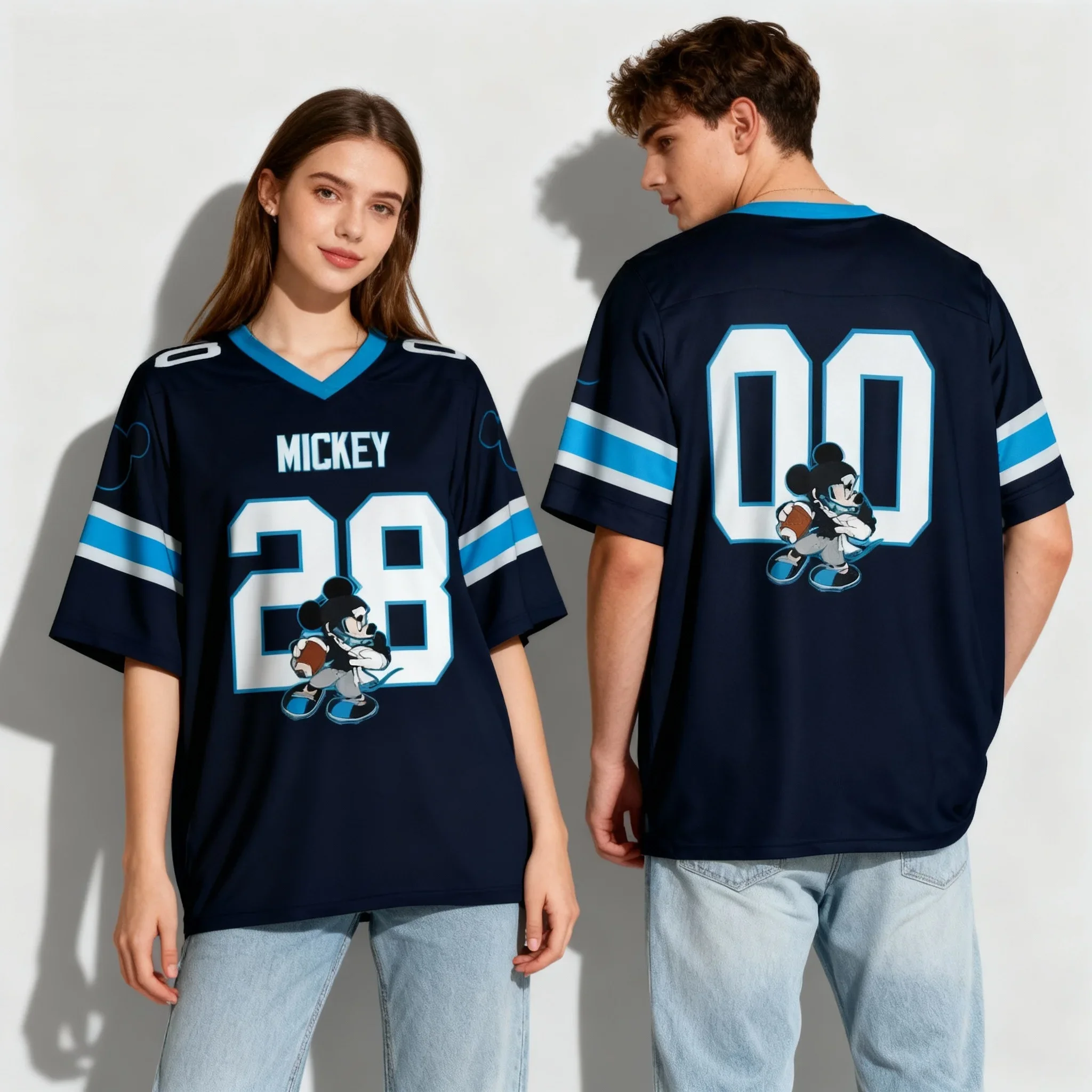 25/26 Nuovo Disney Mickey Elementi di vendita caldi Maglia da calcio T-shirt estiva T-shirt trendy per adulti da donna e da uomo oversize