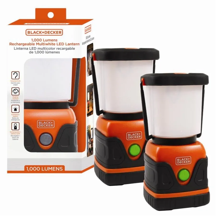 

Camping emergency use, ABS plastic, multiwhite, rechargeable LED lantern with 400mAh power bank, 1000 lumens, 360 light, SOS mo