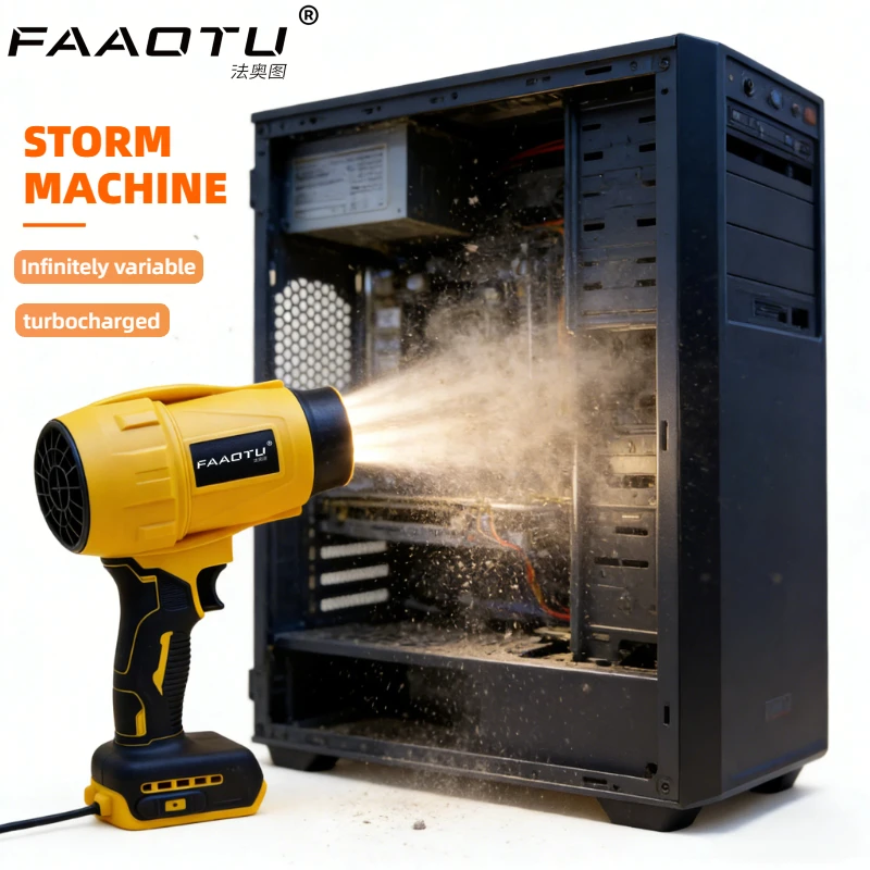 FAAOTU 30000RPM Air Blower Cordless Turbo Fan Handheld Violent Fan Dryer 20V Rechargeable Dust Blowing Tool(no battery)