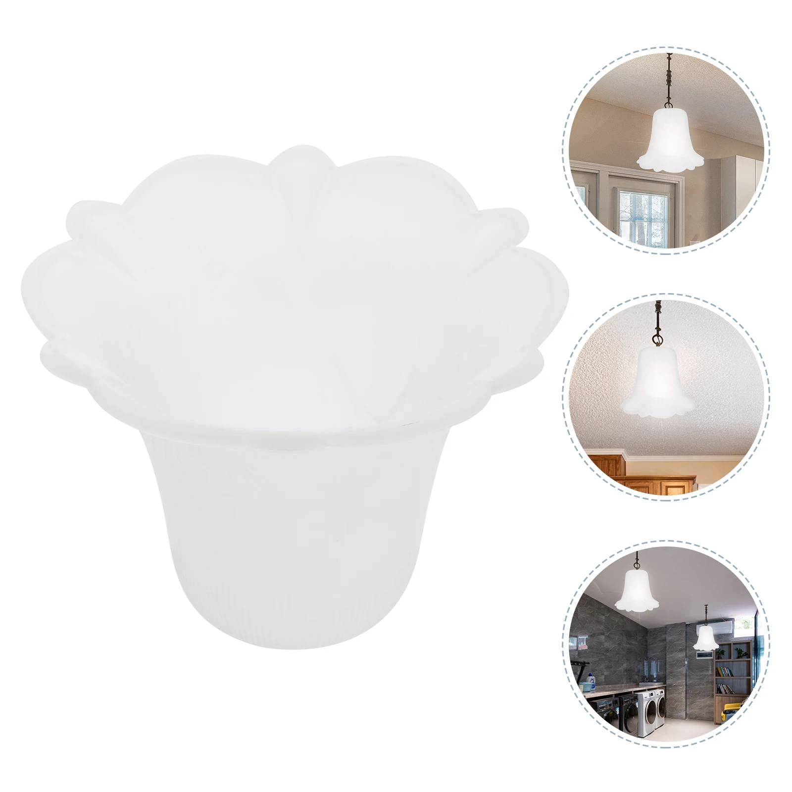 

Frosted Glass Lampshade Floral Flower Shape Decorative Light Cover Ceiling Pendant Lamp Shade for Home Hotel Bedroom Study