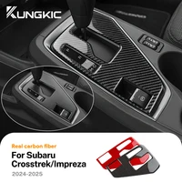 Pegatina de fibra de carbono suave Real para Subaru Crosstrek Impreza 2024 2025 USDM versión Base LHD RHD Panel de cambio de marchas Interior de coche